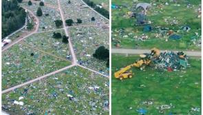 WATCH: Drone footage of littered campsites shows extent of Electric Picnic clean-up 