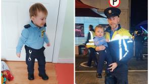 Adorable garda recruit hits the beat in 'mini uniform' hand-sewn by his mammy