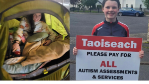 'First night down!!'- Girl (14) sleeping outside D&aacute;il to protest lengthy autism waitlists
