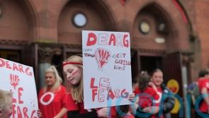 Thousands of protesters march through Belfast calling for protection of Irish language
