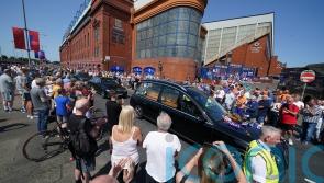 Rangers players and fans pay respects to Andy Goram at his funeral