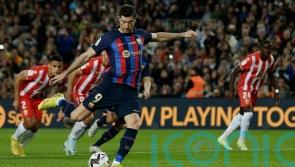 Robert Lewandowski misses penalty as Barcelona win in Gerard Pique&rsquo;s final game
