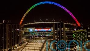 Wembley arch lit up in rainbow colours for England-United States World Cup clash