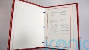 Good Friday Agreement document goes on display in Belfast