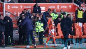 Jordan Rhodes sees red as 10-man Blackpool hold leaders Portsmouth to stalemate