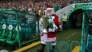Santa Claus delivers Premiership trophy to Celtic in Parkhead sunshine