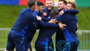 Andy Robertson trains with Scotland team-mates as Ryan Jack sits out session