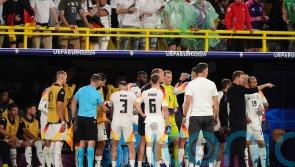 Germany v Denmark clash delayed for 24 minutes by thunder and lightning