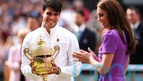 Kate presents Wimbledon men&rsquo;s final trophy to Carlos Alcaraz