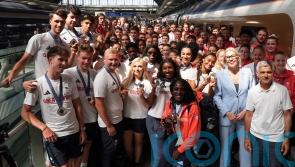 Team GB stars greeted by adoring fans on return home from Paris Olympics