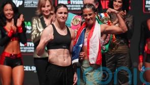Katie Taylor and Amanda Serrano tip the scales at same weight ahead of bout