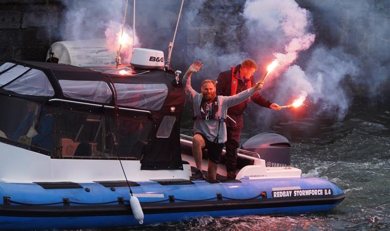 Former rugby player completes historic row from New York to Ireland