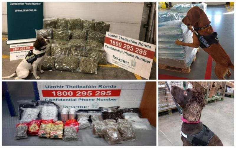 Detector dogs sniff out &euro;1.2m worth of drugs and designer goods destined for Irish addresses
