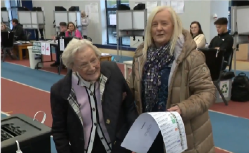 WATCH: Incredible scenes as Carlow woman casts her vote on her 100th Birthday!