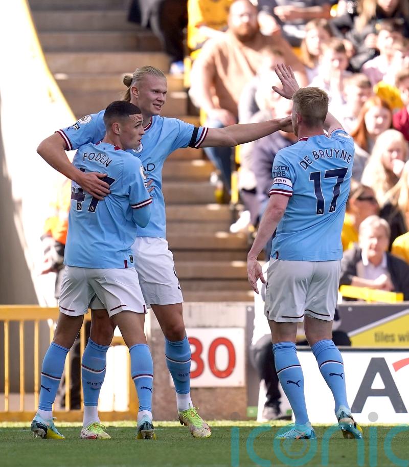 Erling Haaland scores again as Manchester City go top after win at 10-man Wolves