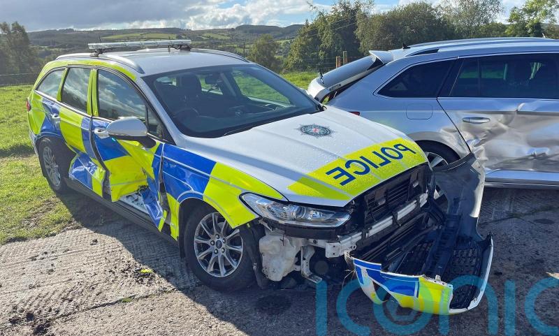 NI man accused of ramming police cars with tractor charged with attempted murder