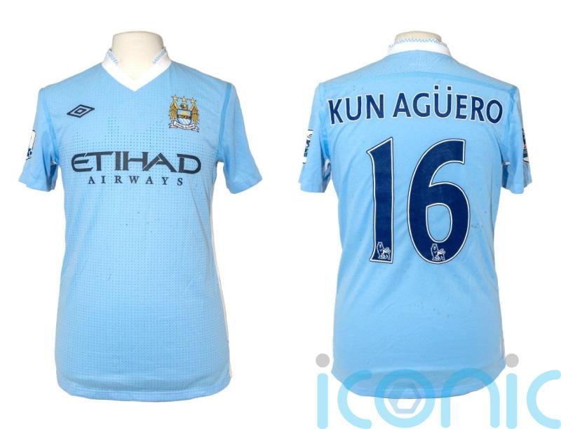 Shirt worn by Sergio Aguero when he scored title-winning goal set for auction