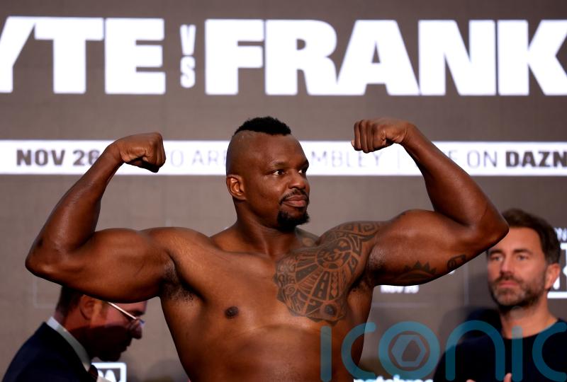 Dillian Whyte weighs in half a stone lighter than Jermaine Franklin