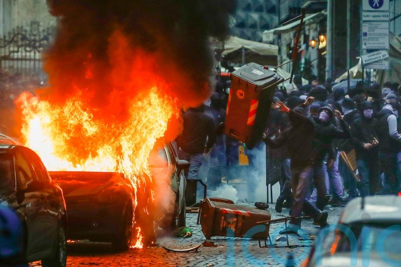 Fans clash in Italy ahead of Napoli-Eintracht Frankfurt Champions League tie