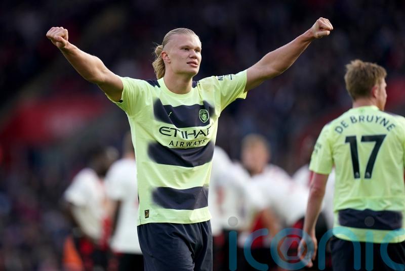 Erling Haaland strikes twice as Manchester City keep up title pursuit
