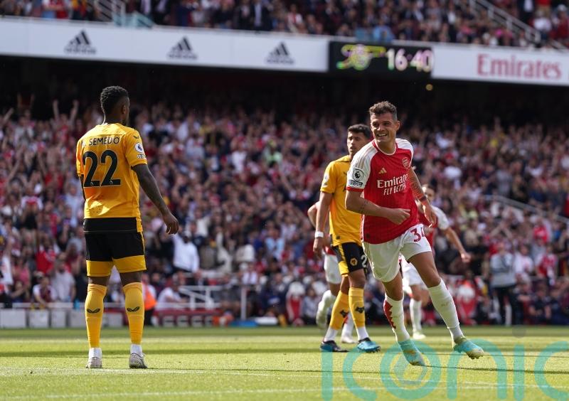 Granit Xhaka hits brace as Arsenal end season with big win over Wolves