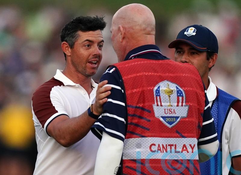 Europe four points from victory as Rory McIlroy involved in Ryder Cup row