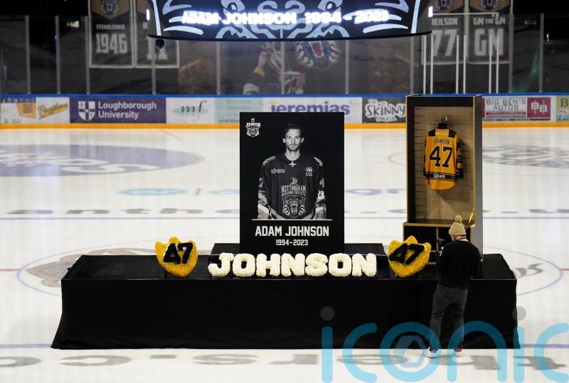 Ice hockey fans pay tribute to Nottingham Panthers player Adam Johnson