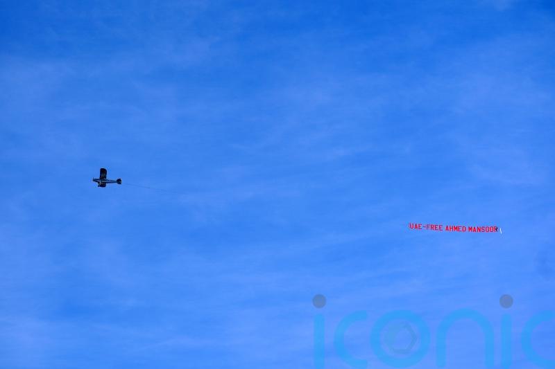 Banner calling for release of activist in UAE flown over Etihad Stadium