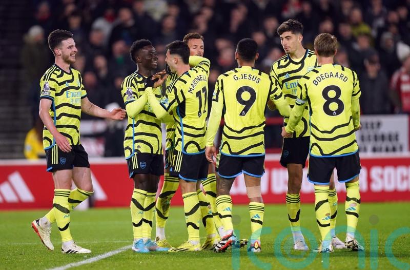 Arsenal cut gap to leaders Liverpool after labouring to win at Nottingham Forest