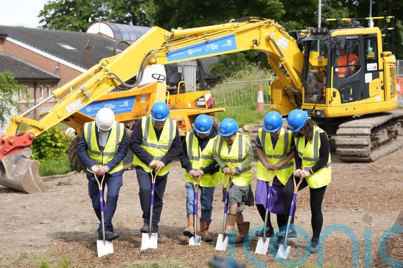 Rob Burrow &lsquo;looking down&rsquo; at emotional groundbreaking for MND centre &ndash; family