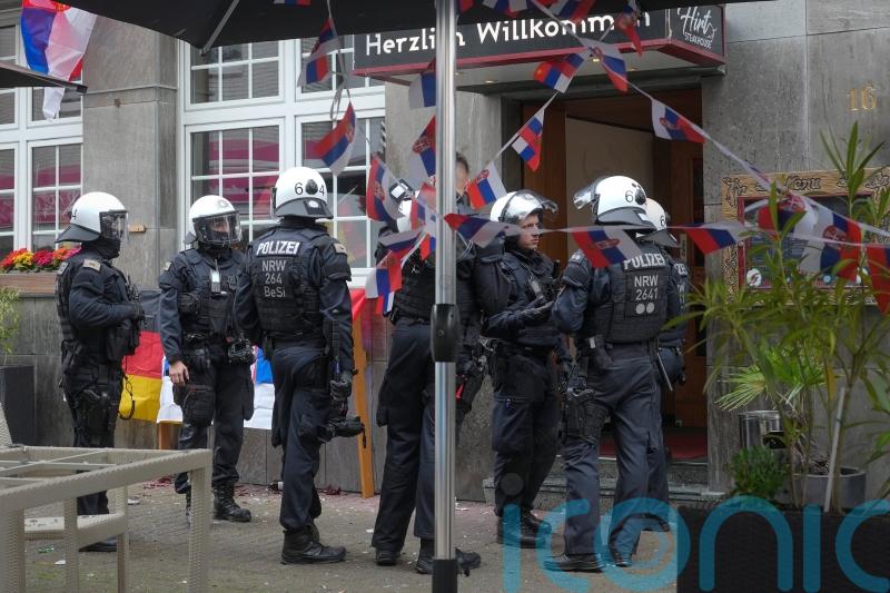 Fans involved in violent scenes ahead of England-Serbia clash in Gelsenkirchen