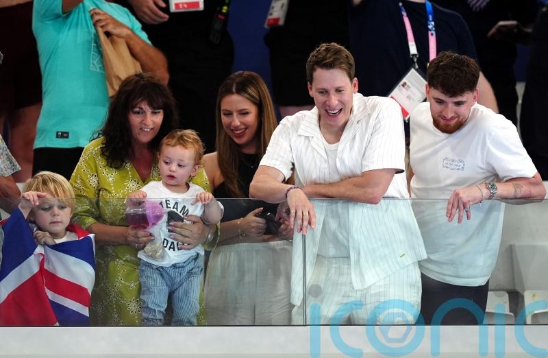 Tom Daley&rsquo;s husband and children among spectators cheering for diver&rsquo;s silver