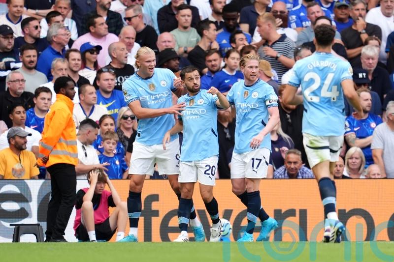 Man City start pursuit for fifth straight league title with victory at Chelsea
