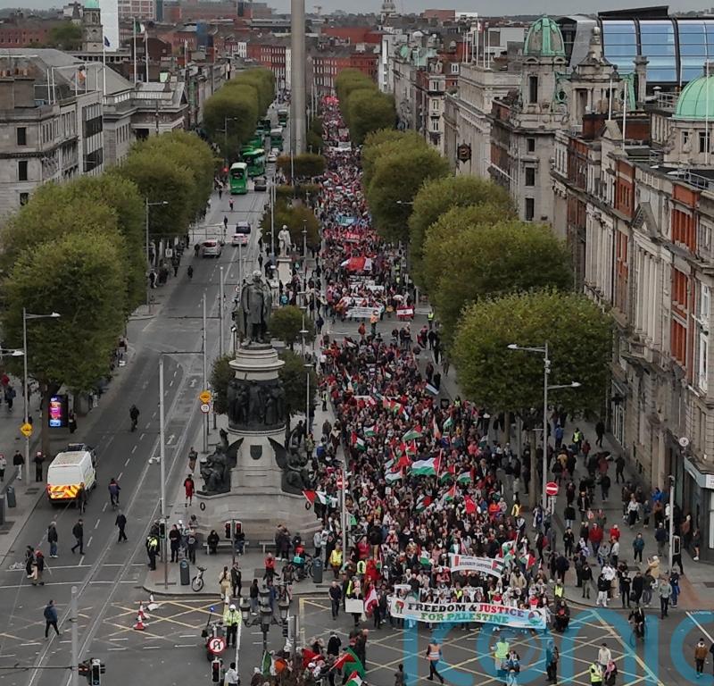 Protesters in Dublin mark one year of Israel-Hamas conflict