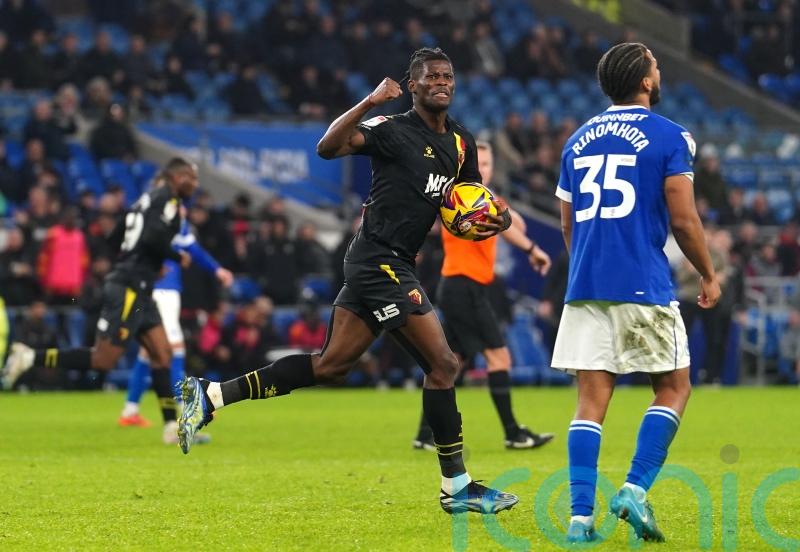 Goalscorer Vakoun Bayo delights manager Tom Cleverley