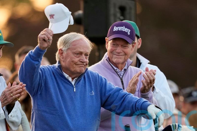 Honorary starters Jack Nicklaus, Gary Player and Tom Watson kick off the Masters