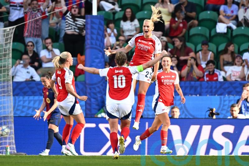 Arsenal win Women&rsquo;s Champions League as Stina Blackstenius goal downs Barcelona