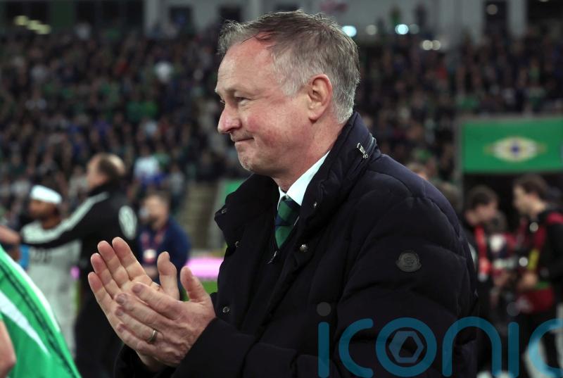 Michael O&rsquo;Neill enjoys joke about long-ball tactics after narrow Germany defeat