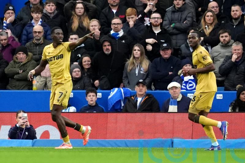 Ismaila Sarr on target as Crystal Palace end 12-match winless run at Brighton